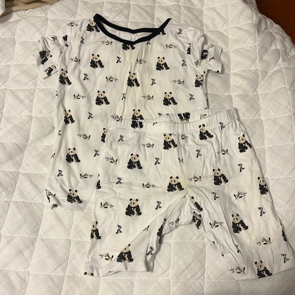 Kyte Baby short sleeve toddler PJ set, Zen panda print, 4T